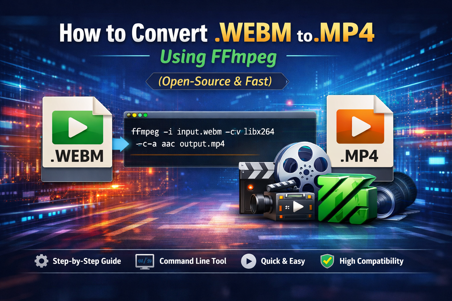 How to Convert WEBM to MP4 Using FFmpeg (Fast & Free 2026 Guide)